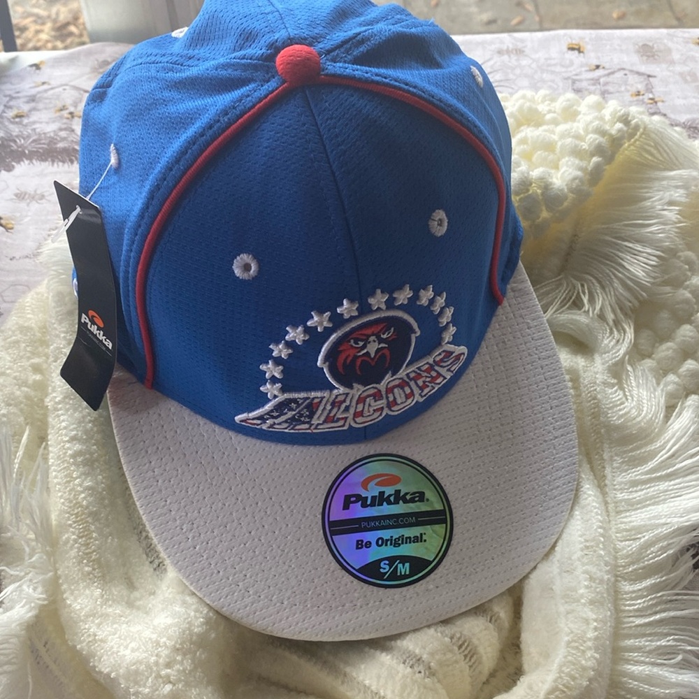Pukka Falcons Baseball Cap S/M. Blue, Red & White. High Quality Cap